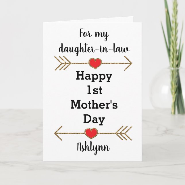 For Daughter In Law on First Mother's Day Card (Front)