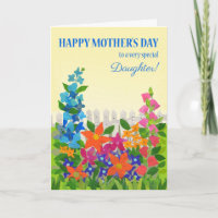 For Daughter Mother's Day with Flower Garden Card