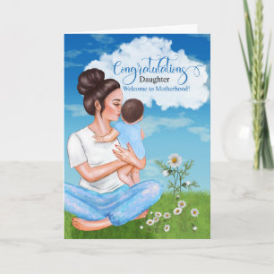 for Daughter New Baby Congratulations Baby Boy Card