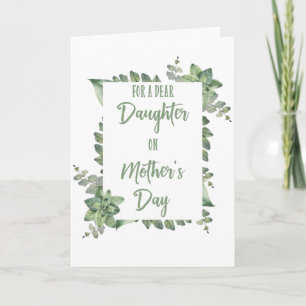 For Daughter on Mother's Day Green Leaves Card