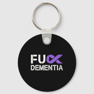 For Dementia Awareness Gift Purple Ribbon Support Key Ring