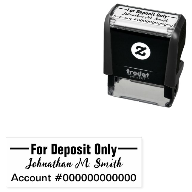 For Deposit Only Account Number Signature Name Self-inking Stamp (In Situ)