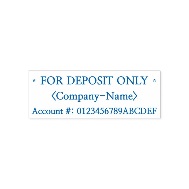 "FOR DEPOSIT ONLY" and Name Rubber Stamp (Design)