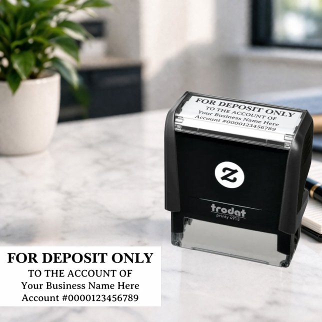For Deposit Only Basic Business Office Bank Custom Self-inking Stamp (Creator Uploaded)