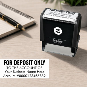 For Deposit Only Basic Business Office Bank Custom Self-inking Stamp