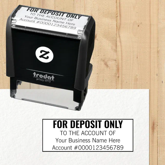 For Deposit Only Basic Business Office Bank Custom Self-inking Stamp ...