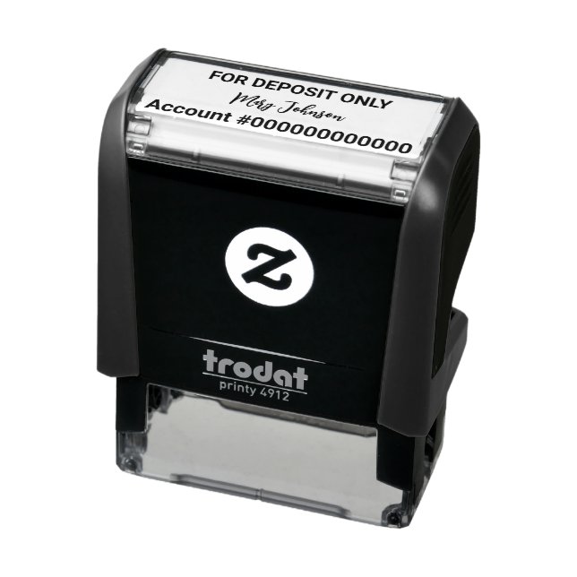 For Deposit Only (Bold) Bank Account Cursive Name Self-inking Stamp (Product)