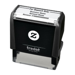For Deposit Only Business Name Account Name Number Self-inking Stamp