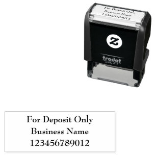For Deposit Only Business Name Account Number Bold Self-inking Stamp
