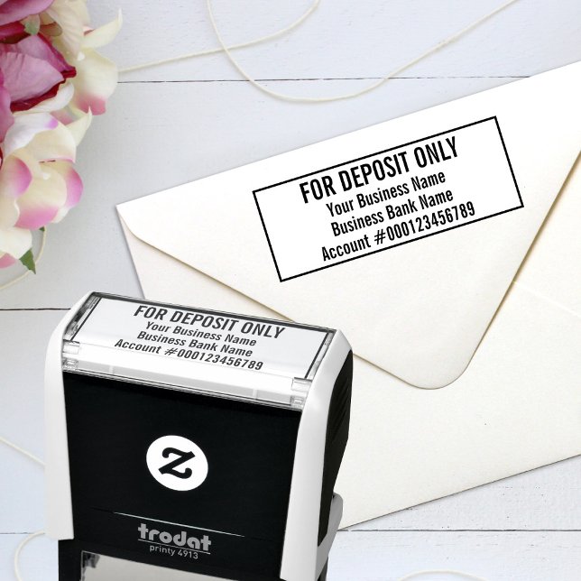 For Deposit Only Business Name Bank Account Number Self-inking Stamp (Creator Uploaded)