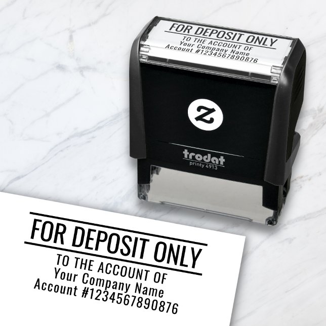 For Deposit Only Custom Basic Business Office Bank Self-inking Stamp (Creator Uploaded)