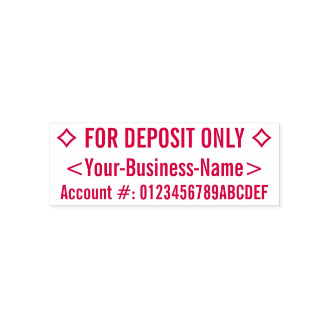 "FOR DEPOSIT ONLY" & Custom Name Rubber Stamp (Design)