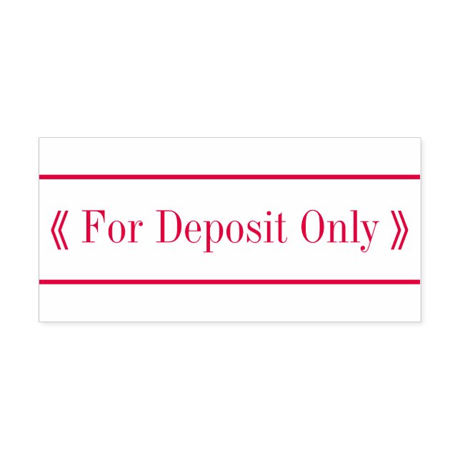 "For Deposit Only" Rubber Stamp (Design)