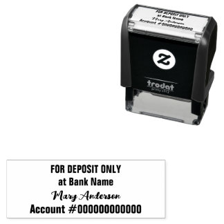 For Deposit Only Script Signature Bank Name & Acct Self-inking Stamp