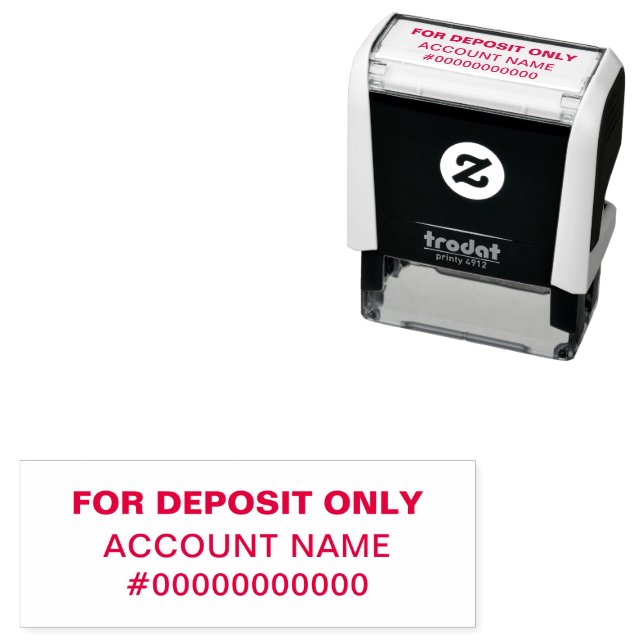 For Deposit Only Self Inking Rubber Stamp (In Situ)