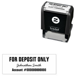 For Deposit Only "Signature" Bank Account Number Self-inking Stamp