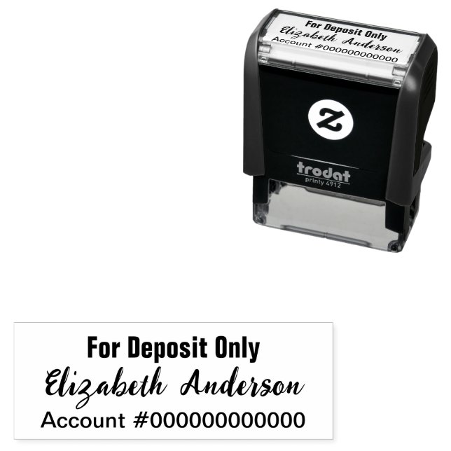 For Deposit Only Signature & Bank Account Number Self-inking Stamp (In Situ)