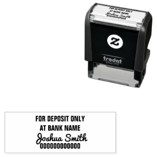 For Deposit Only "Signature" Bank Account Number Self-inking Stamp