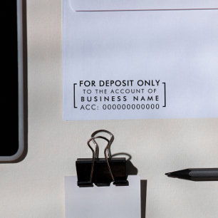 For Deposit Only   Simple Business Bank Account Self-inking Stamp