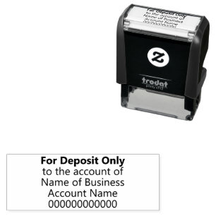 For Deposit Only to the Account of Business Name Self-inking Stamp