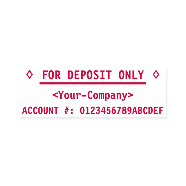 "FOR DEPOSIT ONLY" w/ Name Rubber Stamp (Design)