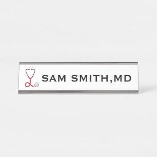 For Doctors and Nurses. Medical Stethoscope. Desk Name Plate