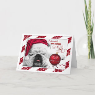 for Dog Groomer Christmas Bulldog Holiday Card