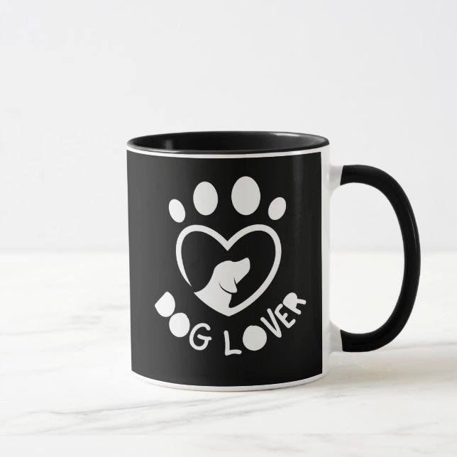 for dog lovers with the quote "Dog lover" Mug (Right)