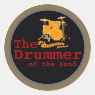 for drummers classic round sticker