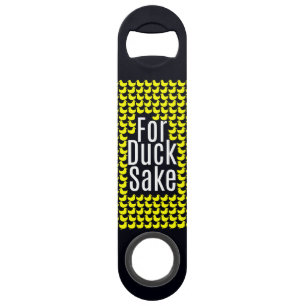"For Duck Sake!" Funny Typography on Yellow Ducks