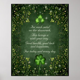 For Each Petal on the Shamrock - Irish Saying Poster