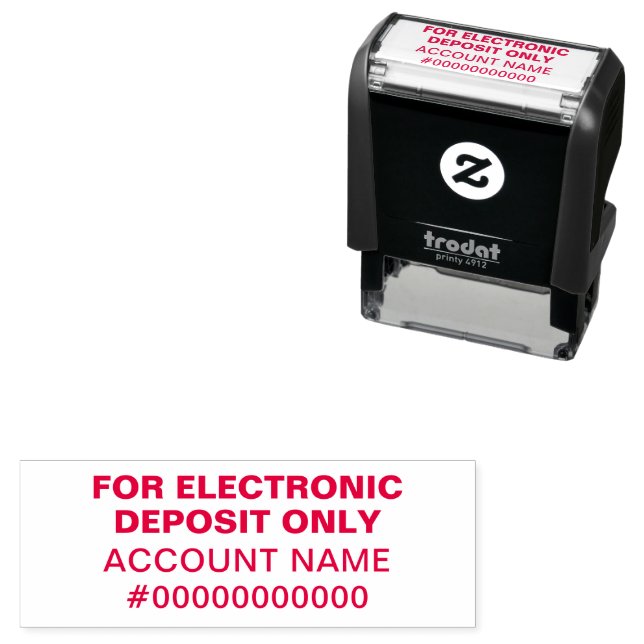 For Electronic Deposit Only Check Endorsement Self-inking Stamp (In Situ)