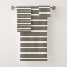 For Elegant Bathrooms – Taupe & White Striped 