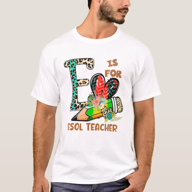 For Esol Teacher Leopard T-Shirt (Front)