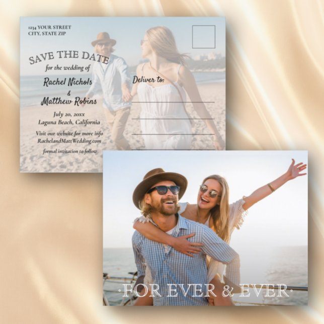 For Ever and Ever Wedding Save the Date Announcement Postcard (Creator Uploaded)