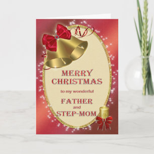 For father and step-mum traditional Christmas card