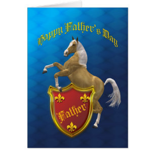 For Father, Father's Day card with a rearing horse