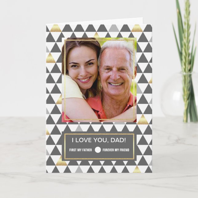 For Father on Father's Day. Custom Photo Card (Front)