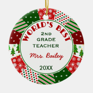 For Favourite Teacher Christmas gift Ceramic Ornament