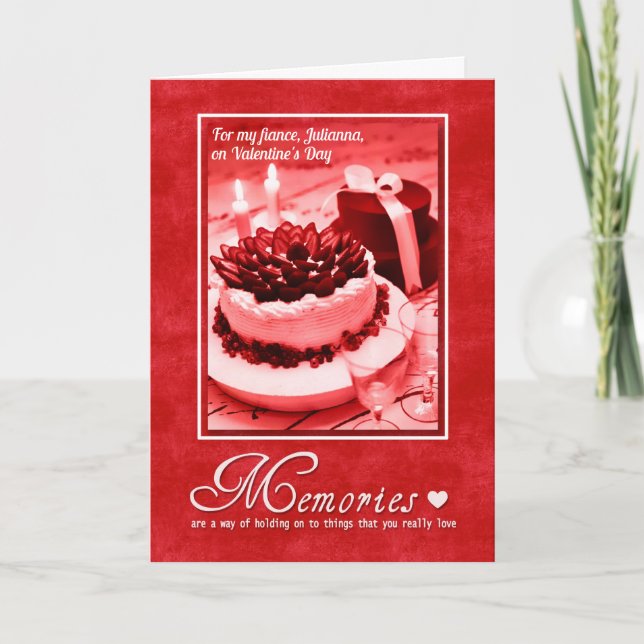for Fiance on Valentine's Day Love and Romance Holiday Card (Front)