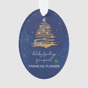 For Financial Planner Christmas Tree Custom Name Ornament