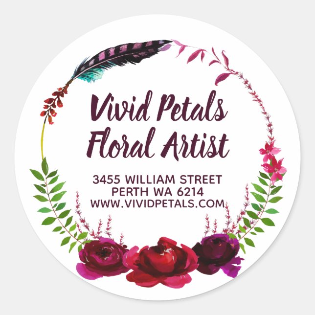 For Florist Floral Artist Classic Round Sticker (Front)