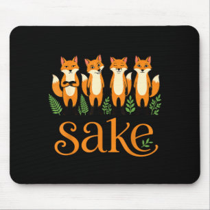 For Fox Sake Four Foxes Funny Woodland Animal Mouse Pad