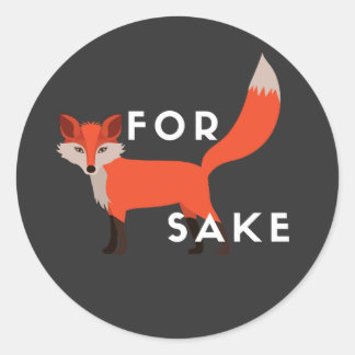 For Fox Sake Personalised Notebook Journal Classic Round Sticker
