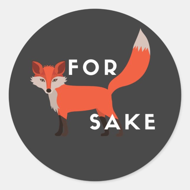 For Fox Sake Personalised Notebook Journal Classic Round Sticker (Front)