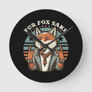 For Fox Sake Round Clock