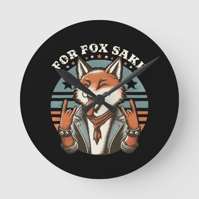 For Fox Sake Round Clock (Front)