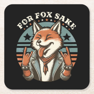 For Fox Sake Square Paper Coaster
