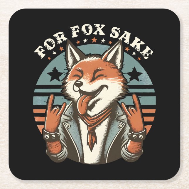 For Fox Sake Square Paper Coaster (Front)