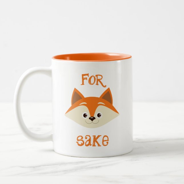 For Fox Sake Two-Tone Coffee Mug (Left)